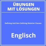 Defining And Non Defining Relative Clauses Übungen PDF