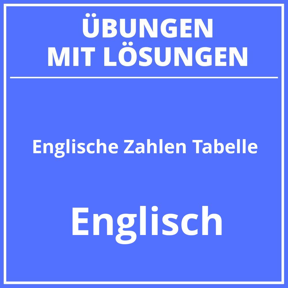 Englische Zahlen 1 100 Tabelle