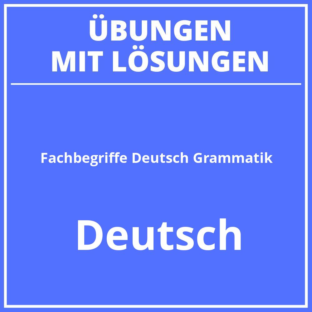 Fachbegriffe Deutsch Grammatik 5 Klasse