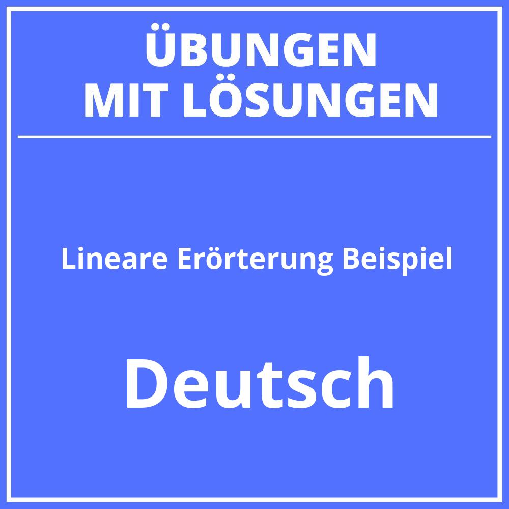 Lineare Erörterung Beispiel Klasse 8 PDF