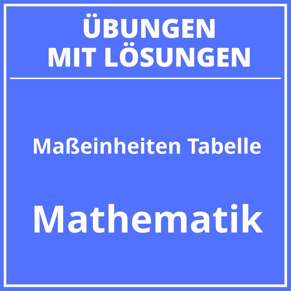 Maßeinheiten Tabelle Zum Ausdrucken