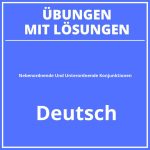 Nebenordnende Und Unterordnende Konjunktionen Arbeitsblätter PDF