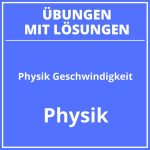 Physik Klasse 6 Geschwindigkeit Aufgaben PDF