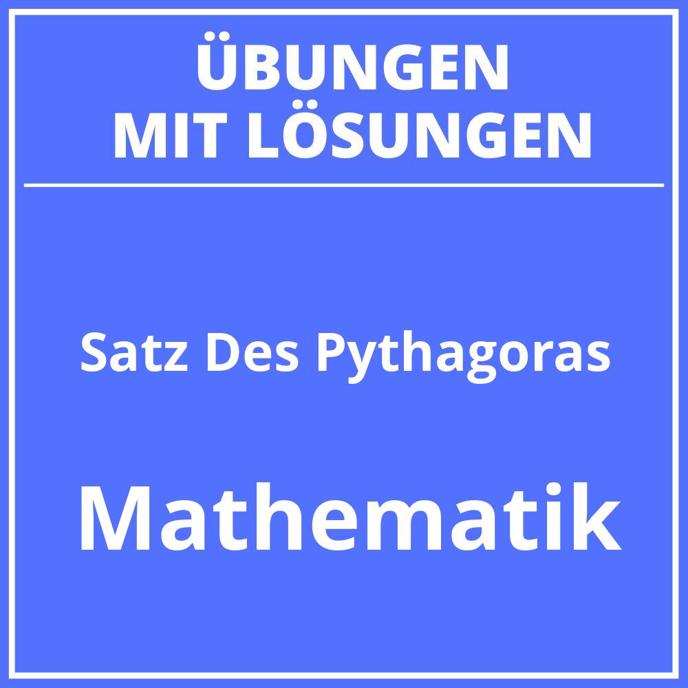 Satz Des Pythagoras Aufgaben Mit Lösung